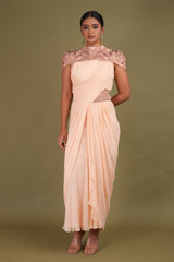 Peach Saree Gown2608 video